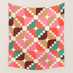 Winter Retro Quilt Pattern Wall Tapestry Gallery Image 4