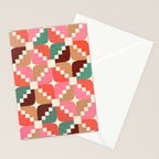 Winter Retro Quilt Pattern Stationery Card Gallery Image 2