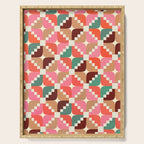 Winter Retro Quilt Pattern Serving Tray Gallery Image 1