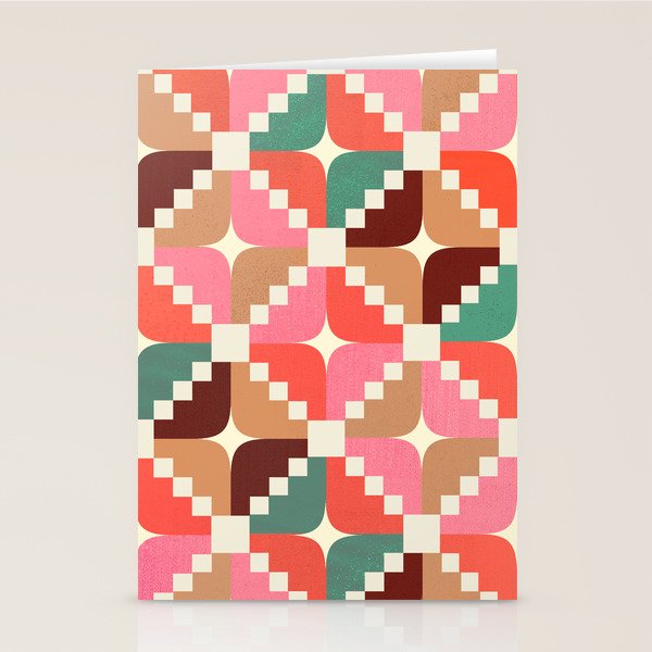 Winter Retro Quilt Pattern Stationery Card Gallery Image 1