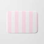 Luxury Striped Pastel Pink Bath Mat Gallery Image 1