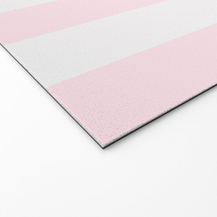 Luxury Striped Pastel Pink Welcome Mat Gallery Image 2