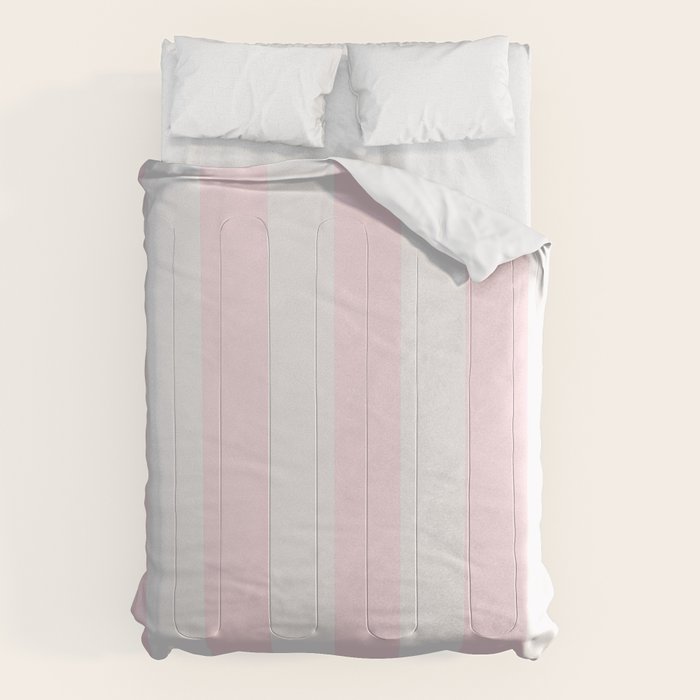 Luxury Striped Pastel Pink Comforter Gallery Image 1