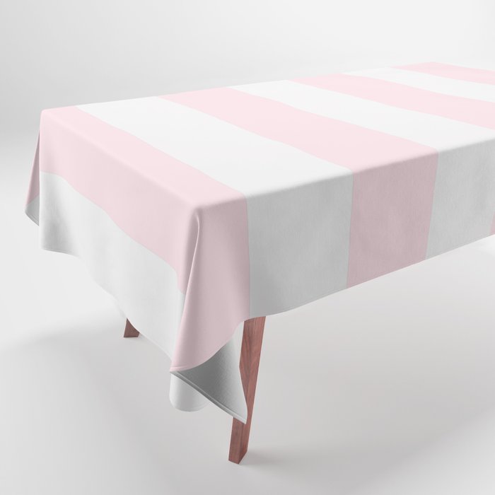 Luxury Striped Pastel Pink Tablecloth Gallery Image 1