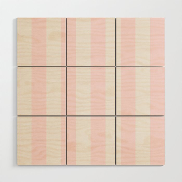 Luxury Striped Pastel Pink Wood Wall Art Gallery Image 1