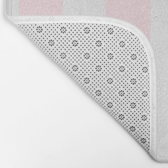 Luxury Striped Pastel Pink Bath Mat Gallery Image 2