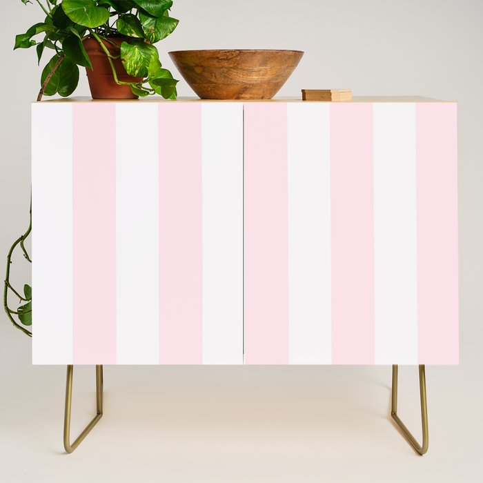 Luxury Striped Pastel Pink Credenza Gallery Image 1