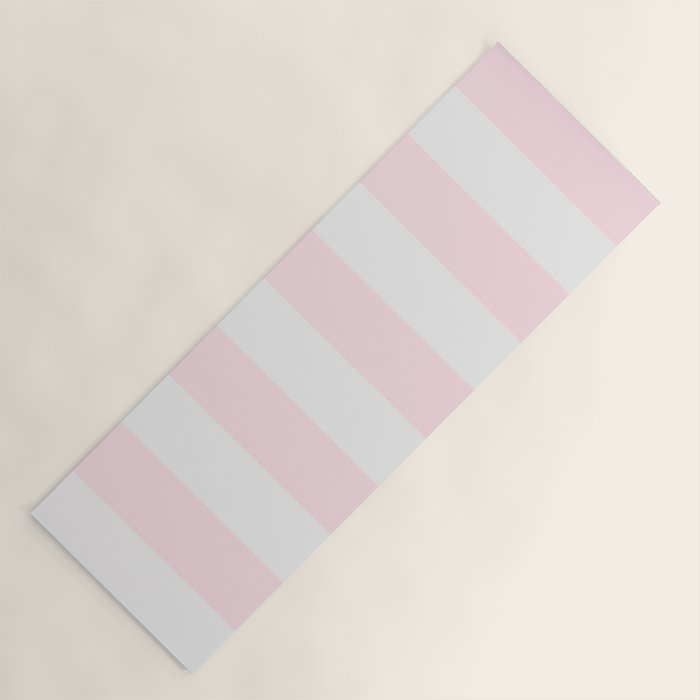Luxury Striped Pastel Pink Yoga Mat Gallery Image 1