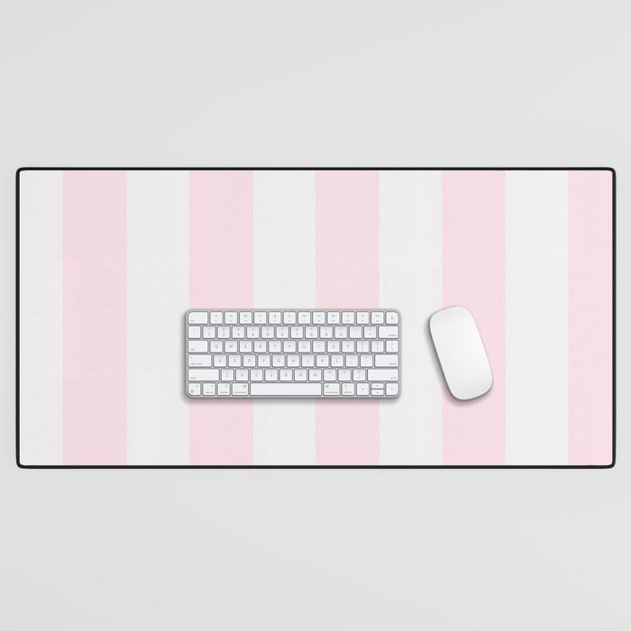 Luxury Striped Pastel Pink Desk Mat Gallery Image 1
