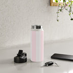Luxury Striped Pastel Pink Water Bottle Gallery Image 4
