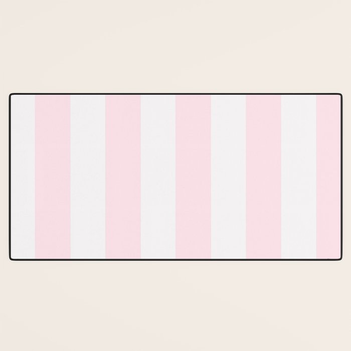 Luxury Striped Pastel Pink Desk Mat Gallery Image 3
