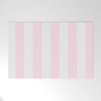 Luxury Striped Pastel Pink Welcome Mat Gallery Image 1