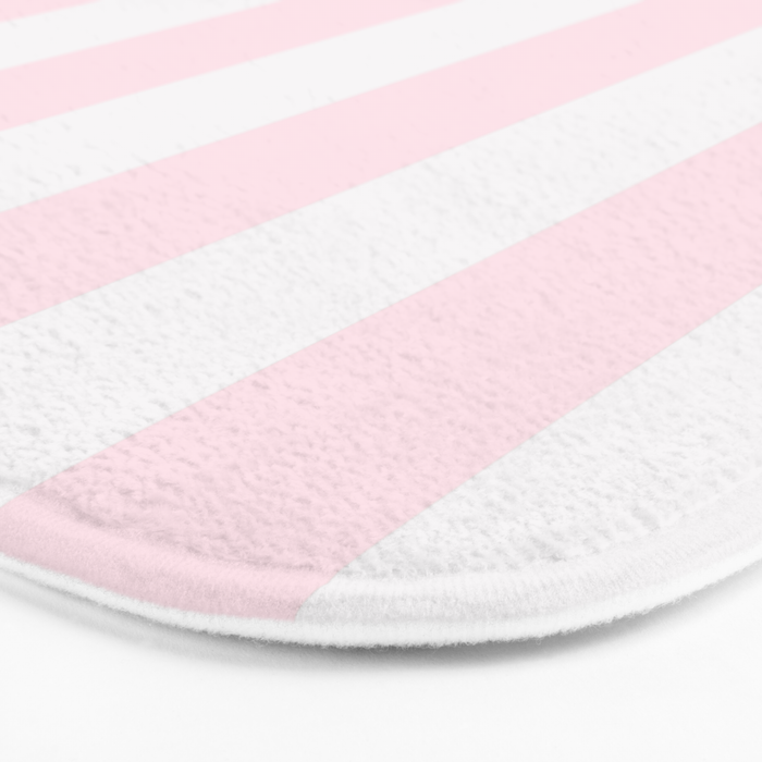 Luxury Striped Pastel Pink Bath Mat Gallery Image 3