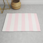 Luxury Striped Pastel Pink Rug Gallery Image 1