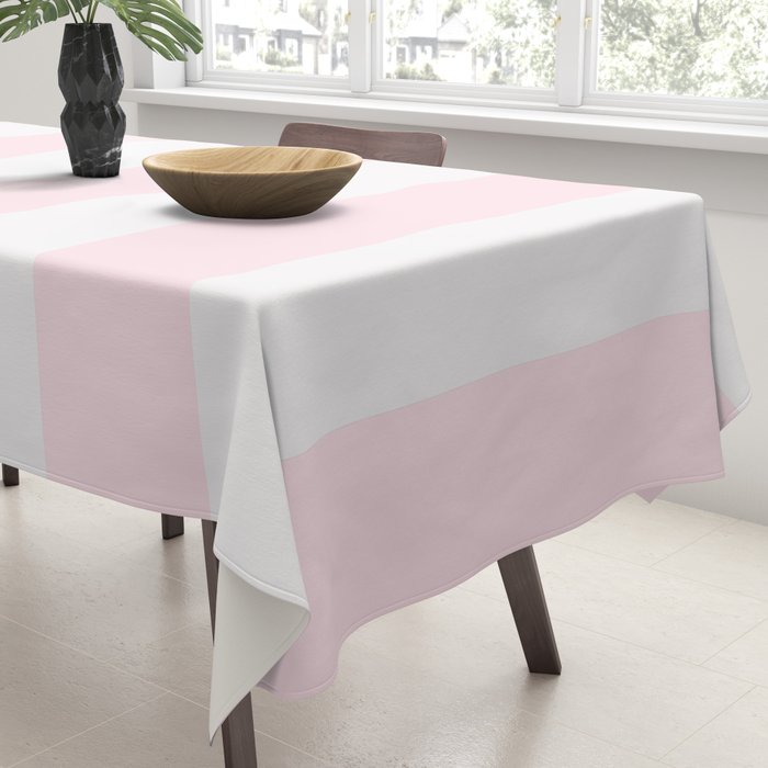 Luxury Striped Pastel Pink Tablecloth Gallery Image 3