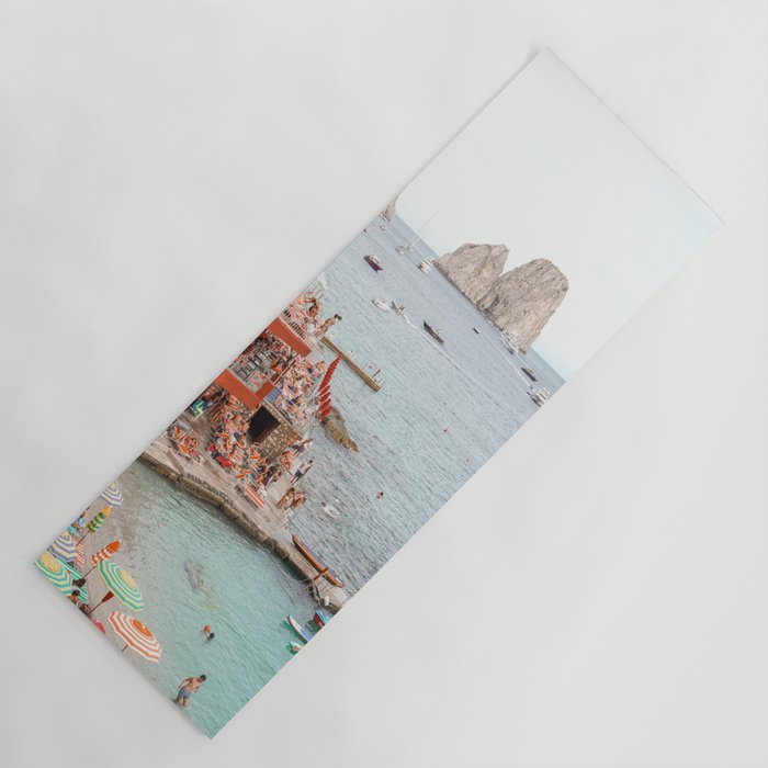 Capri Island Summer Photo | Bagni di Maria Beach Club Art Print | Italy Landscape Travel Photography Yoga Mat Gallery Image 1