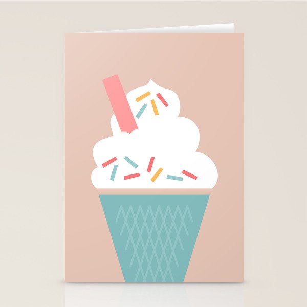 Ice Cream (Peach) Stationery Card Gallery Image 2