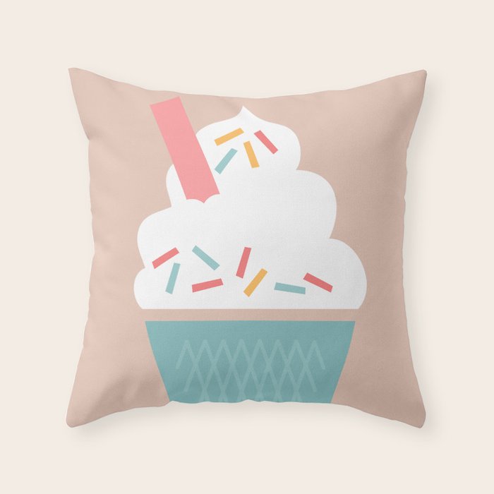 Ice Cream (Peach) Throw Pillow Gallery Image 6
