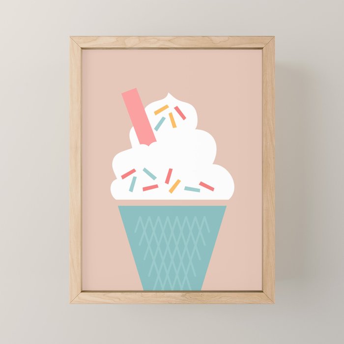 Ice Cream (Peach) Mini Art Print Gallery Image 1