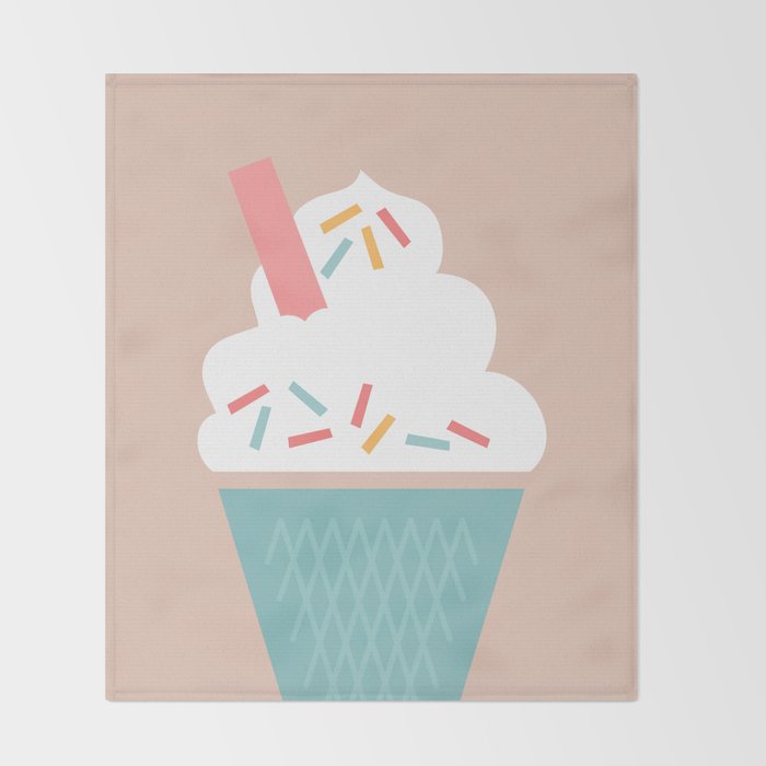 Ice Cream (Peach) Throw Blanket Gallery Image 2