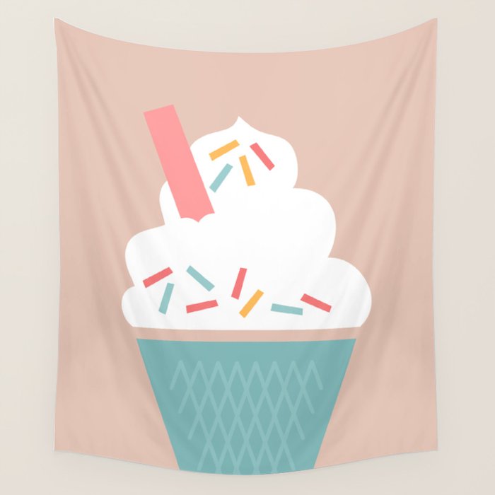 Ice Cream (Peach) Wall Tapestry Gallery Image 1