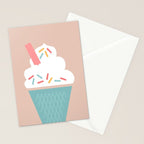 Ice Cream (Peach) Stationery Card Gallery Image 2