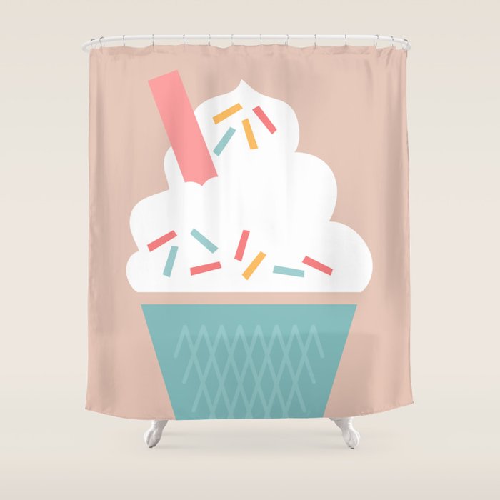 Ice Cream (Peach) Shower Curtain Gallery Image 1