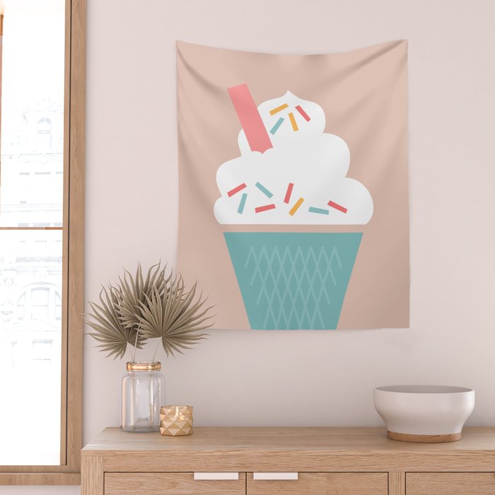 Ice Cream (Peach) Wall Tapestry Gallery Image 2