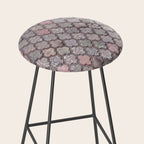 Vintage Moroccan Tiles Grey, Blush And Smoke Pink Stool Gallery Image 2