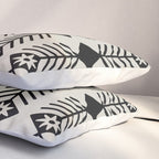 Black aztec lines and flowers on neutral Pillow Sham Gallery Image 3