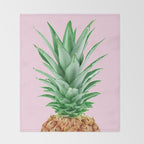 Pink Pineapple Throw Blanket Gallery Image 2