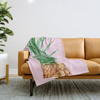 Pink Pineapple Throw Blanket Gallery Image 1