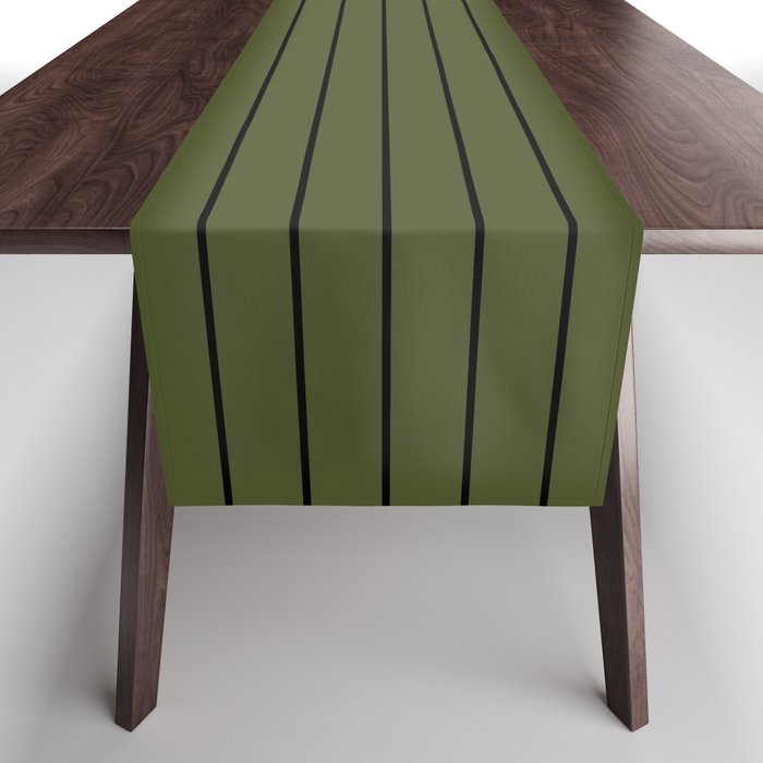 Minimal Arch XII Dark Green Modern Geometric Lines Table Runner Gallery Image 1
