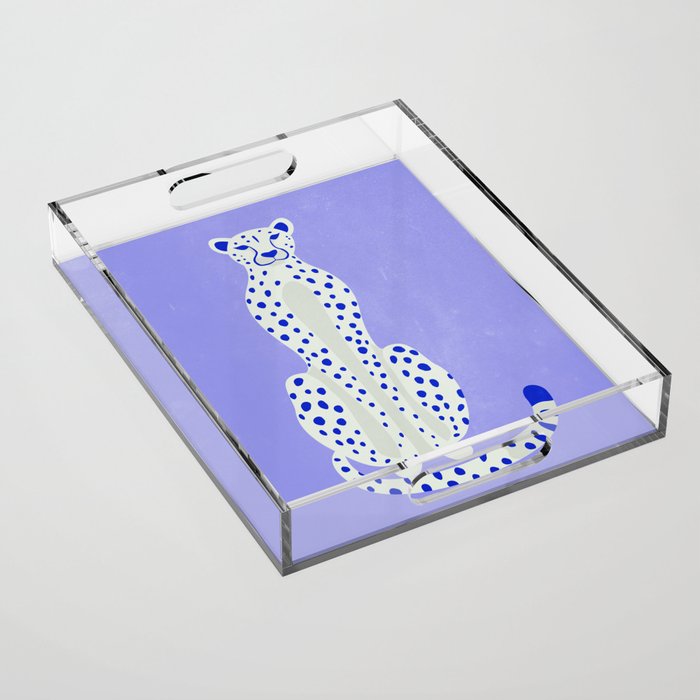 Periwinkle Cheetah Acrylic Tray Gallery Image 1