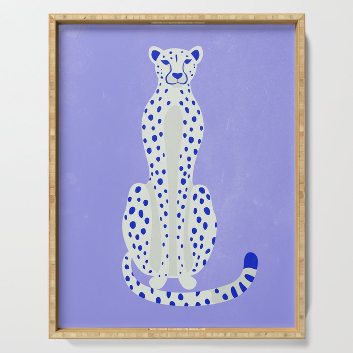 Periwinkle Cheetah Serving Tray Gallery Image 1