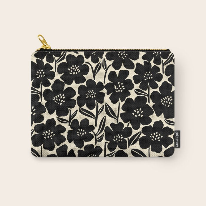 Black & White Blossom Carry All Pouch Gallery Image 1