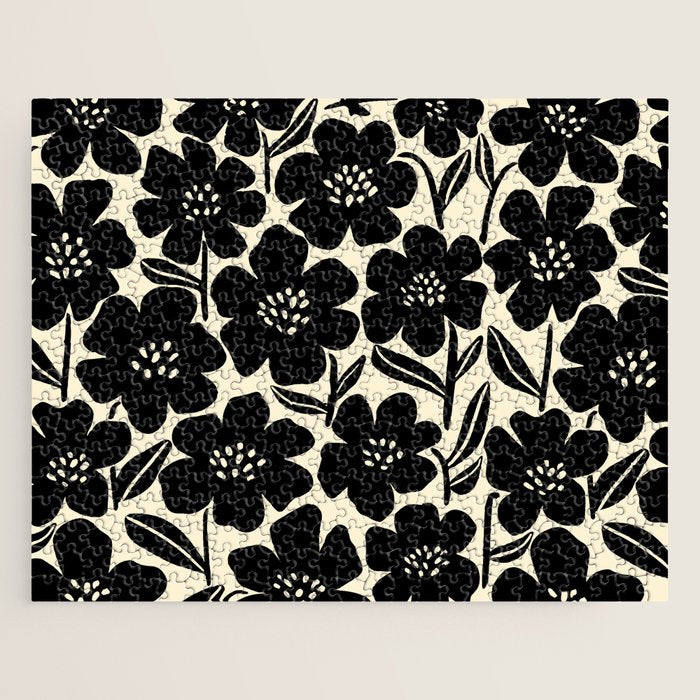 Black & White Blossom Jigsaw Puzzle Gallery Image 1