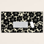 Black & White Blossom Desk Mat Gallery Image 1