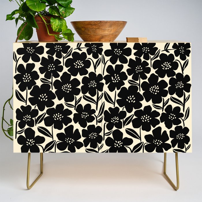 Black & White Blossom Credenza Gallery Image 1
