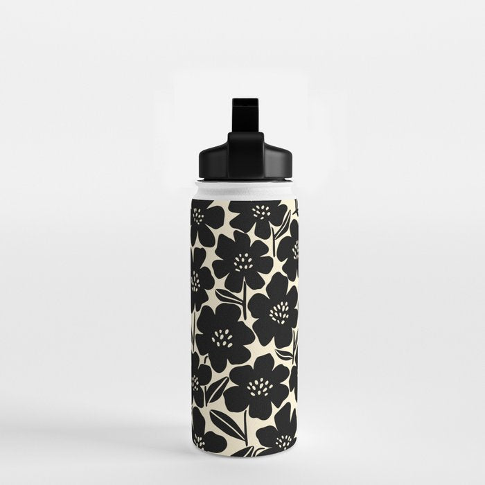 Black & White Blossom Water Bottle Gallery Image 2