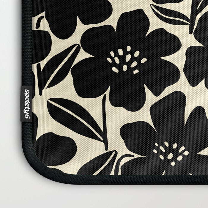 Black & White Blossom Laptop Sleeve Gallery Image 3