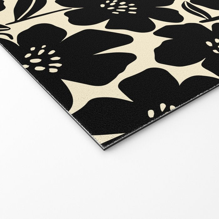 Black & White Blossom Welcome Mat Gallery Image 2