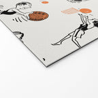 Basketball Fun Comic Illustration Pattern with Balls on Grey Background Welcome Mat Gallery Image 2