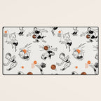 Basketball Fun Comic Illustration Pattern with Balls on Grey Background Desk Mat Gallery Image 3
