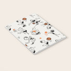 Basketball Fun Comic Illustration Pattern with Balls on Grey Background Notebook Gallery Image 3