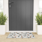 Basketball Fun Comic Illustration Pattern with Balls on Grey Background Welcome Mat Gallery Image 3