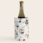 Basketball Fun Comic Illustration Pattern with Balls on Grey Background Wine Chiller Gallery Image 2