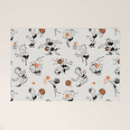 Basketball Fun Comic Illustration Pattern with Balls on Grey Background Welcome Mat Gallery Image 1