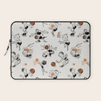 Basketball Fun Comic Illustration Pattern with Balls on Grey Background Laptop Sleeve Gallery Image 1