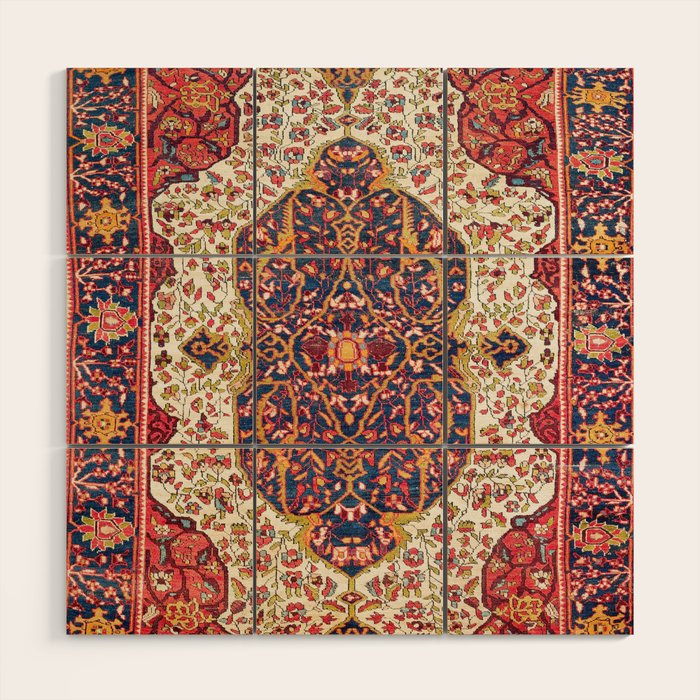 Malayer West Persian Rug Print Wood Wall Art Gallery Image 1
